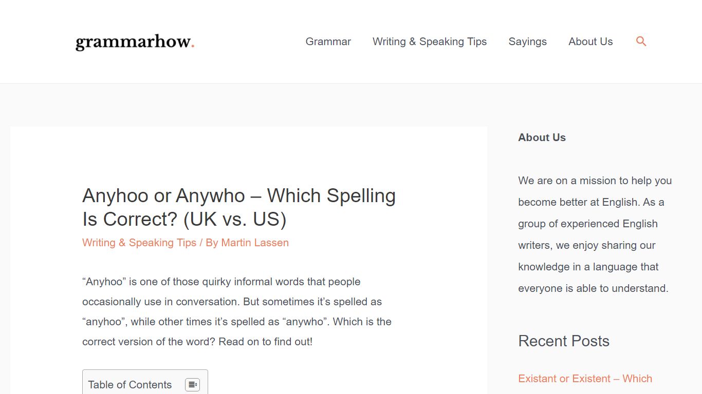 Anyhoo or Anywho - Which Spelling Is Correct? (UK vs. US) - Grammarhow